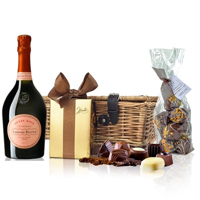 Laurent Perrier Rose Champagne 75cl And Chocolates Hamper
